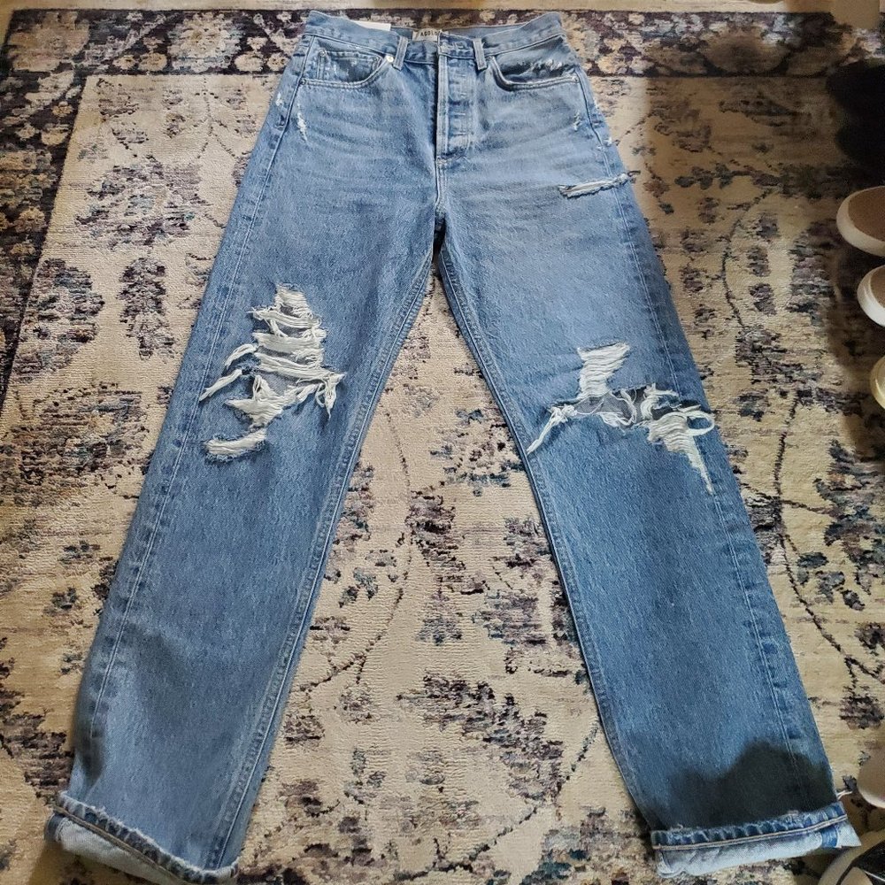 Agolde 90s fit high rise loose fit jeans in Fallout size 24